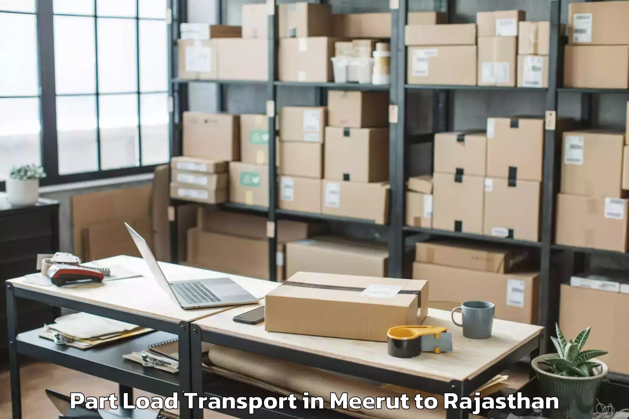 Book Meerut to Pindwara Part Load Transport Online